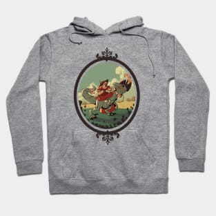 dino racer-velociraptor framed Hoodie